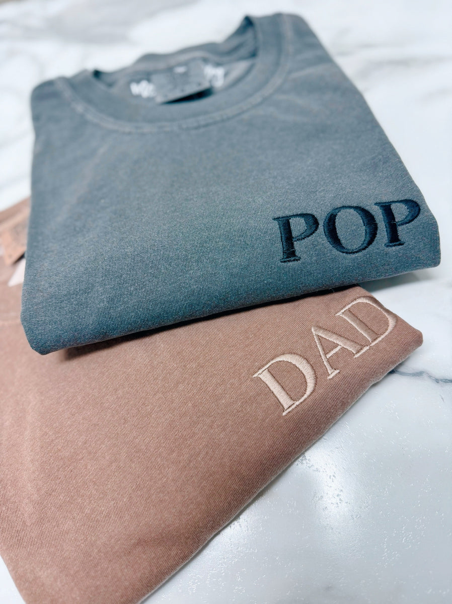 customizable dad embroidered vintage tee – Meghan Ashley Designs